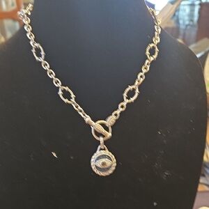 Judith Ripka Silver Chain Necklace with Pendant